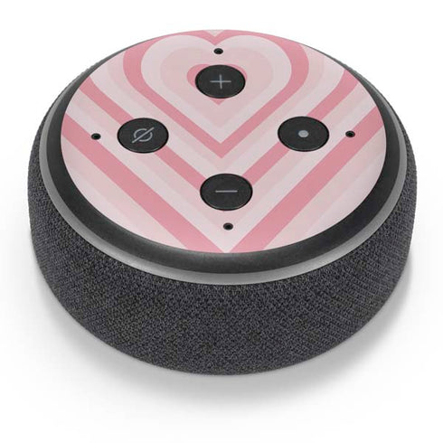 Pink Heart Pattern Amazon Echo Dot Skin