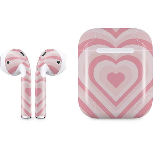 Pink Heart Pattern Apple AirPods Skin