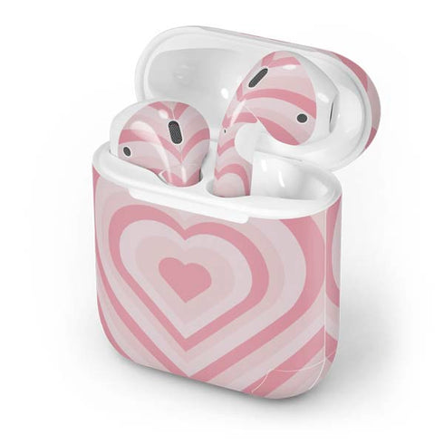 Pink Heart Pattern Apple AirPods Skin