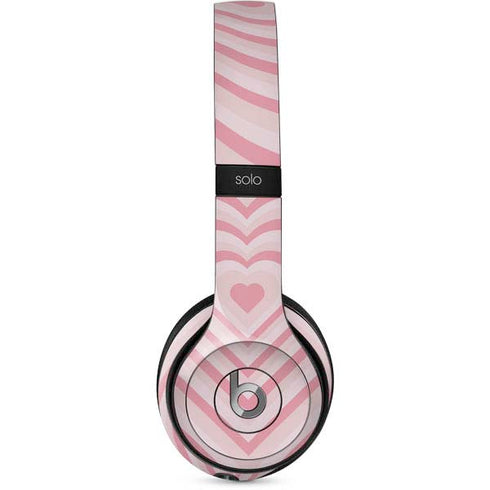 Pink Heart Pattern Beats Solo 2 Wired Skin