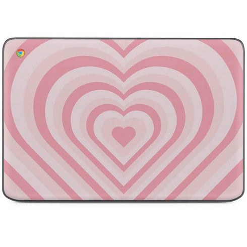 Pink Heart Pattern HP Chromebook Skin