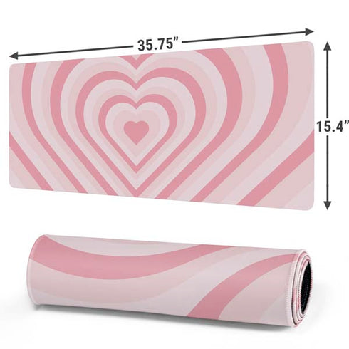 Pink Heart Pattern Gaming Mouse Pad
