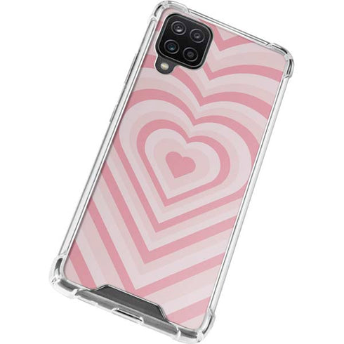 Pink Heart Pattern Galaxy A12 Clear Case