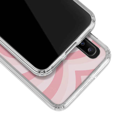 Pink Heart Pattern Galaxy A20 Clear Case