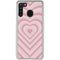 Pink Heart Pattern Galaxy A21 Clear Case