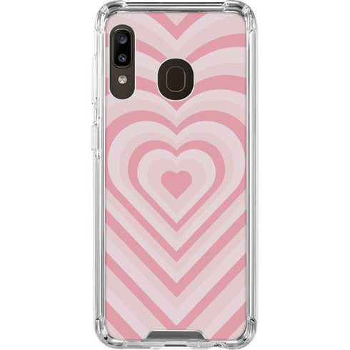 Pink Heart Pattern Galaxy A30 Clear Case