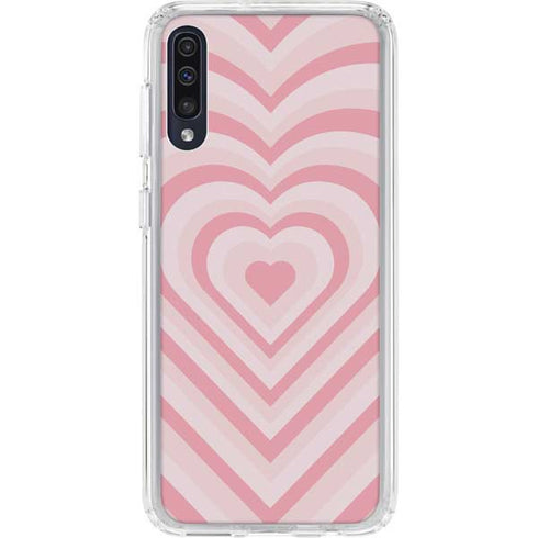 Pink Heart Pattern Galaxy A50 Clear Case