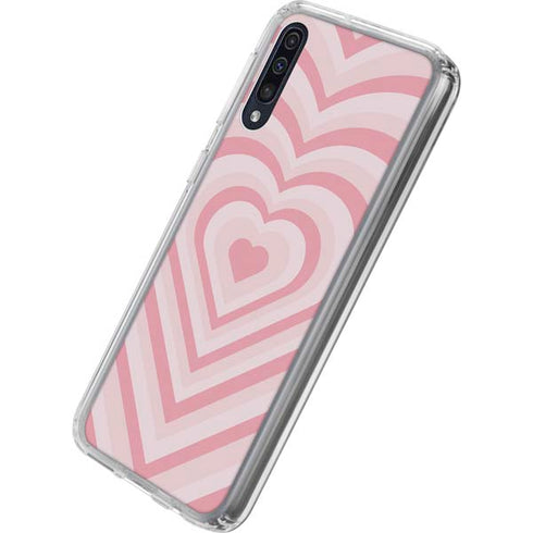 Pink Heart Pattern Galaxy A50 Clear Case