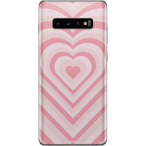 Pink Heart Pattern Galaxy S10 Plus Skin