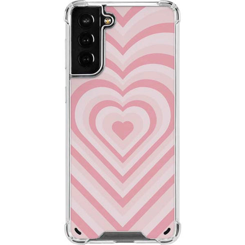 Pink Heart Pattern Galaxy S21 Plus 5G Clear Case
