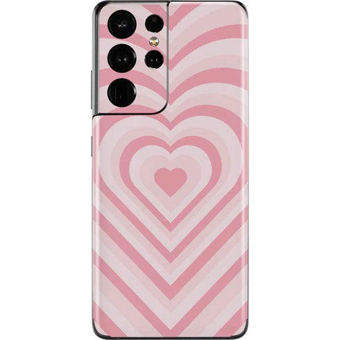 Pink Heart Pattern Galaxy S21 Ultra 5G Skin