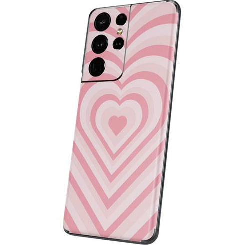 Pink Heart Pattern Galaxy S21 Ultra 5G Skin