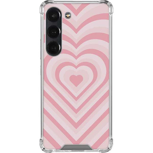 Pink Heart Pattern Galaxy S23 Clear Case