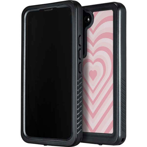Pink Heart Pattern Galaxy S23 Plus Waterproof Case