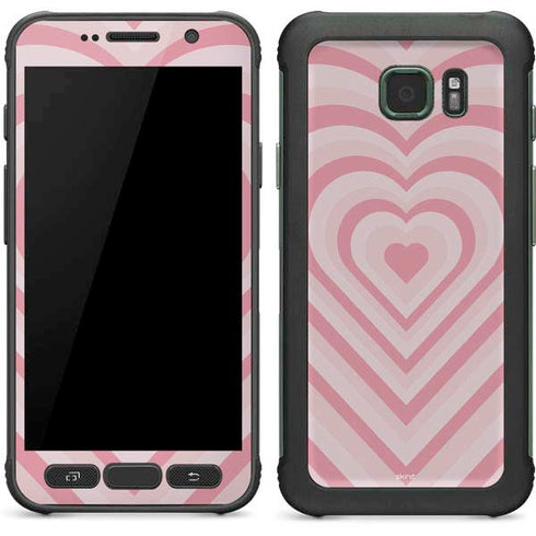 Pink Heart Pattern Galaxy S7 Active Skin