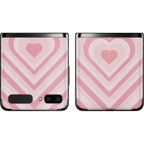 Pink Heart Pattern Galaxy Z Flip Skin