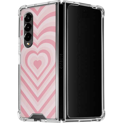 Pink Heart Pattern Galaxy Z Fold4 5G Clear Case