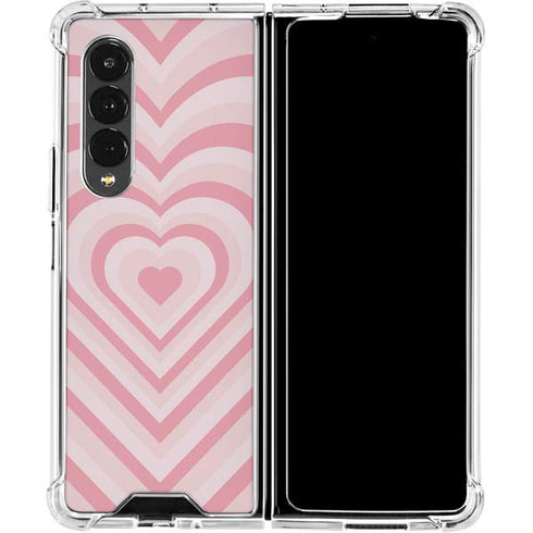 Pink Heart Pattern Galaxy Z Fold4 5G Clear Case