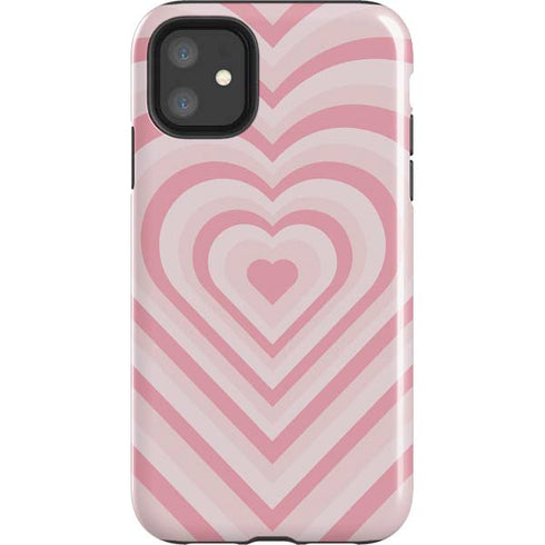 Pink Heart Pattern iPhone 11 Impact Case