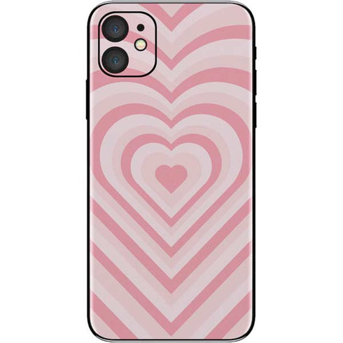 Pink Heart Pattern iPhone 11 Skin