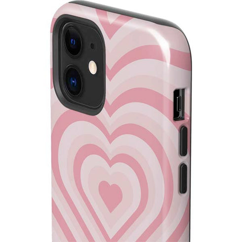 Pink Heart Pattern iPhone 12 Impact Case