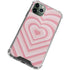 Pink Heart Pattern iPhone 12 Pro Clear Case