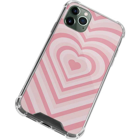 Pink Heart Pattern iPhone 12 Pro Max Clear Case