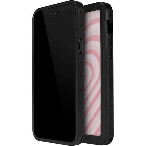 Pink Heart Pattern iPhone 13 Mini Waterproof Case