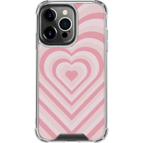 Pink Heart Pattern iPhone 13 Pro Clear Case