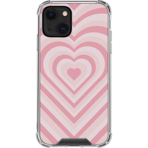 Pink Heart Pattern iPhone 14 Clear Case