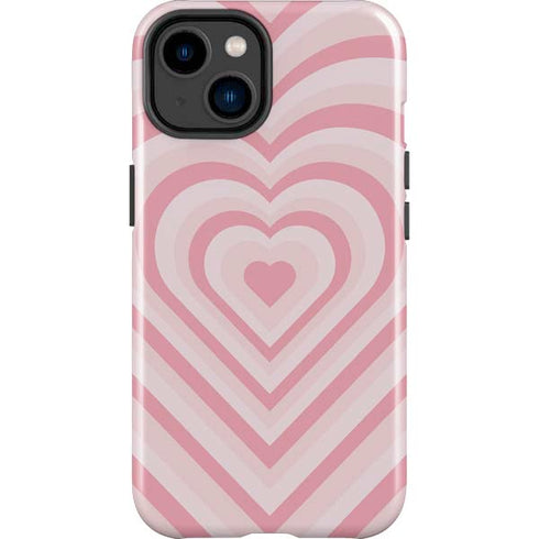 Pink Heart Pattern iPhone 14 Plus Impact Case