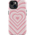 Pink Heart Pattern iPhone 14 Plus Impact Case