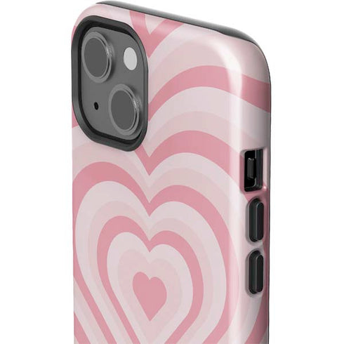 Pink Heart Pattern iPhone 14 Plus Impact Case