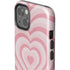 Pink Heart Pattern iPhone 14 Plus Impact Case