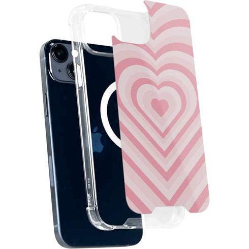 Pink Heart Pattern iPhone 15 Plus MagSafe Case