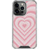 Pink Heart Pattern iPhone 14 Pro Clear Case
