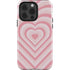 Pink Heart Pattern iPhone 15 Pro Impact Case