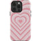 Pink Heart Pattern iPhone 14 Pro Impact Case
