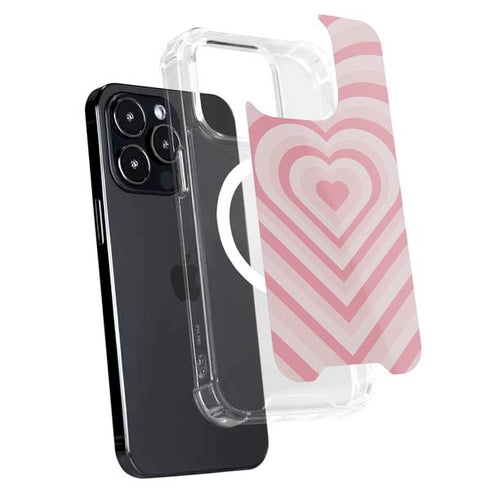 Pink Heart Pattern iPhone 15 Pro Max MagSafe Case
