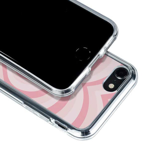 Pink Heart Pattern iPhone SE (2nd & 3rd Gen) Clear Case