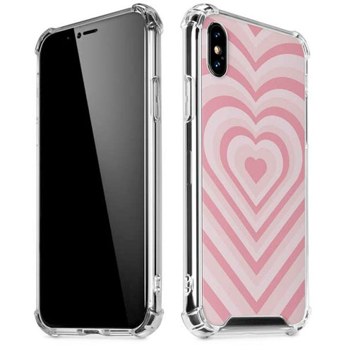 Pink Heart Pattern iPhone XS Max Clear Case
