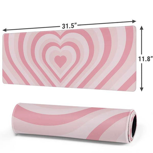 Pink Heart Pattern Gaming Mouse Pad