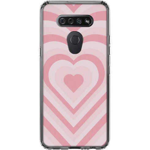 Pink Heart Pattern LG K51/Q51 Clear Case