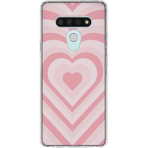 Pink Heart Pattern LG Stylo 6 Clear Case