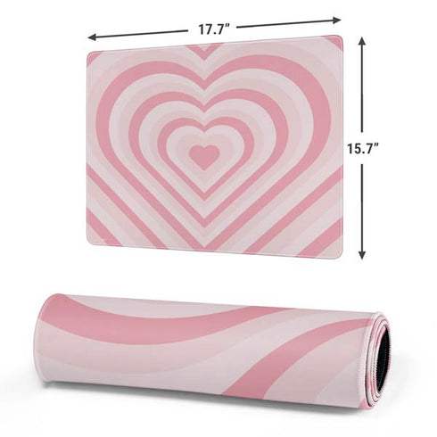 Pink Heart Pattern Gaming Mouse Pad
