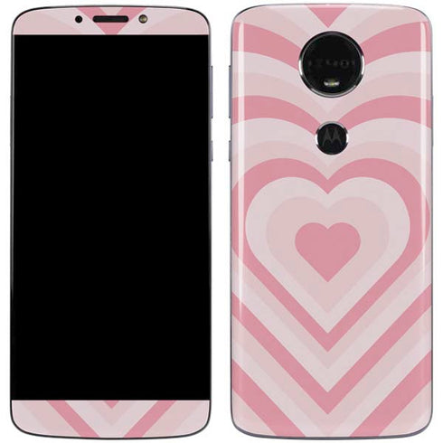 Pink Heart Pattern Moto E5 Plus Skin