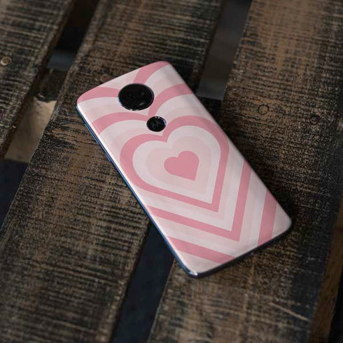 Pink Heart Pattern Moto E5 Plus Skin