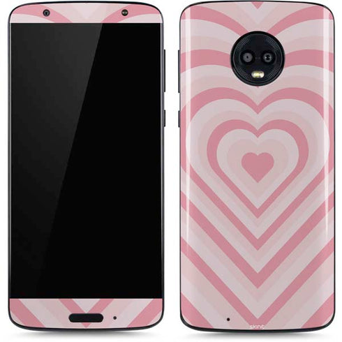 Pink Heart Pattern Moto G6 Skin