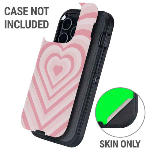 Pink Heart Pattern Otterbox Defender iPhone Skin