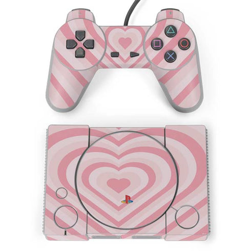 Pink Heart Pattern PlayStation Classic Bundle Skin